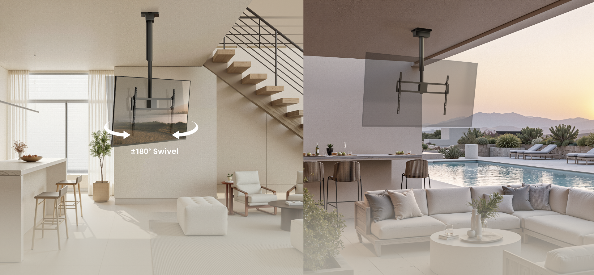 Motorized Swivel TV Ceiling Mounts