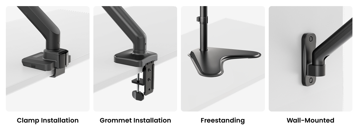 monitor mount, types of monitor mounts, multi-monitor arms, adjustable monitor mount, VESA compatibility