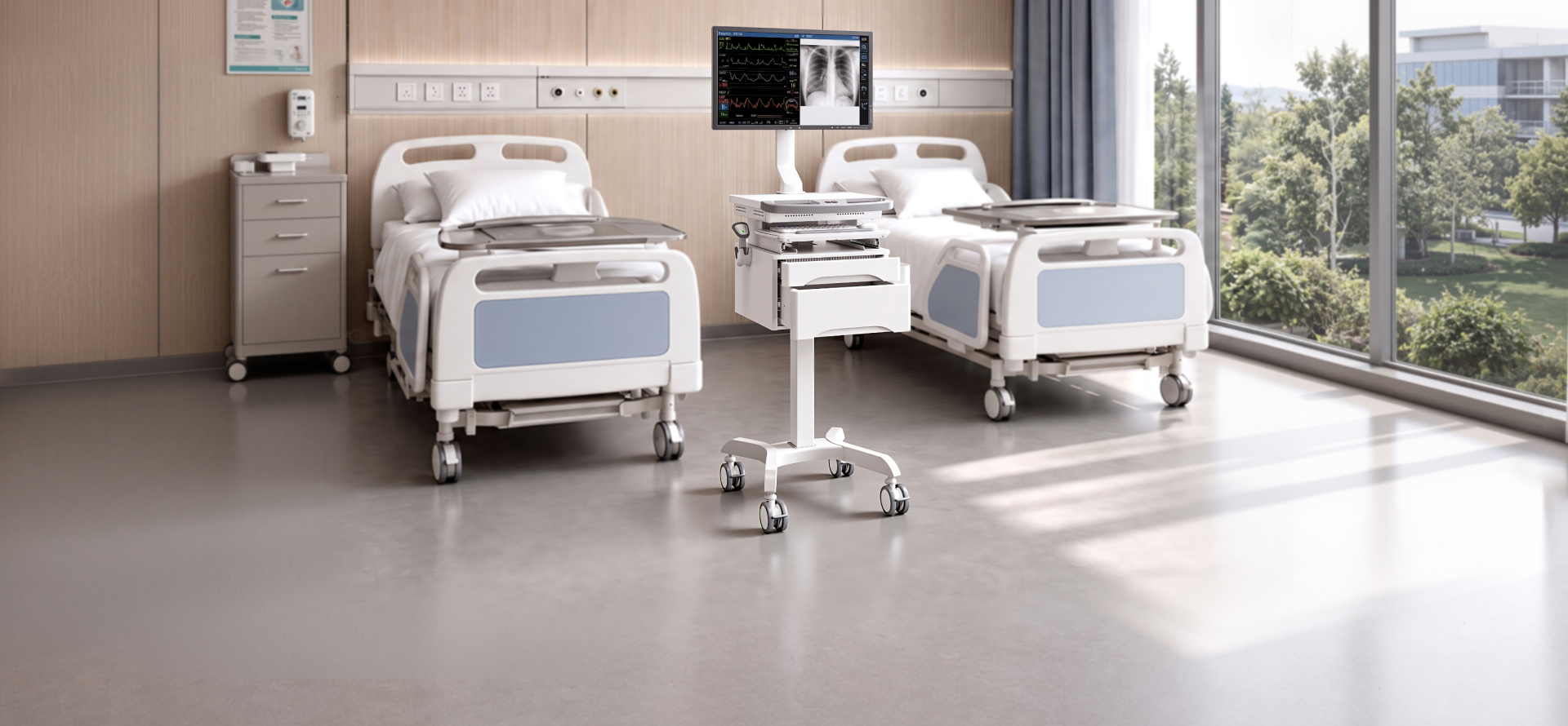 Electric Height-Adjustable Medical Carts