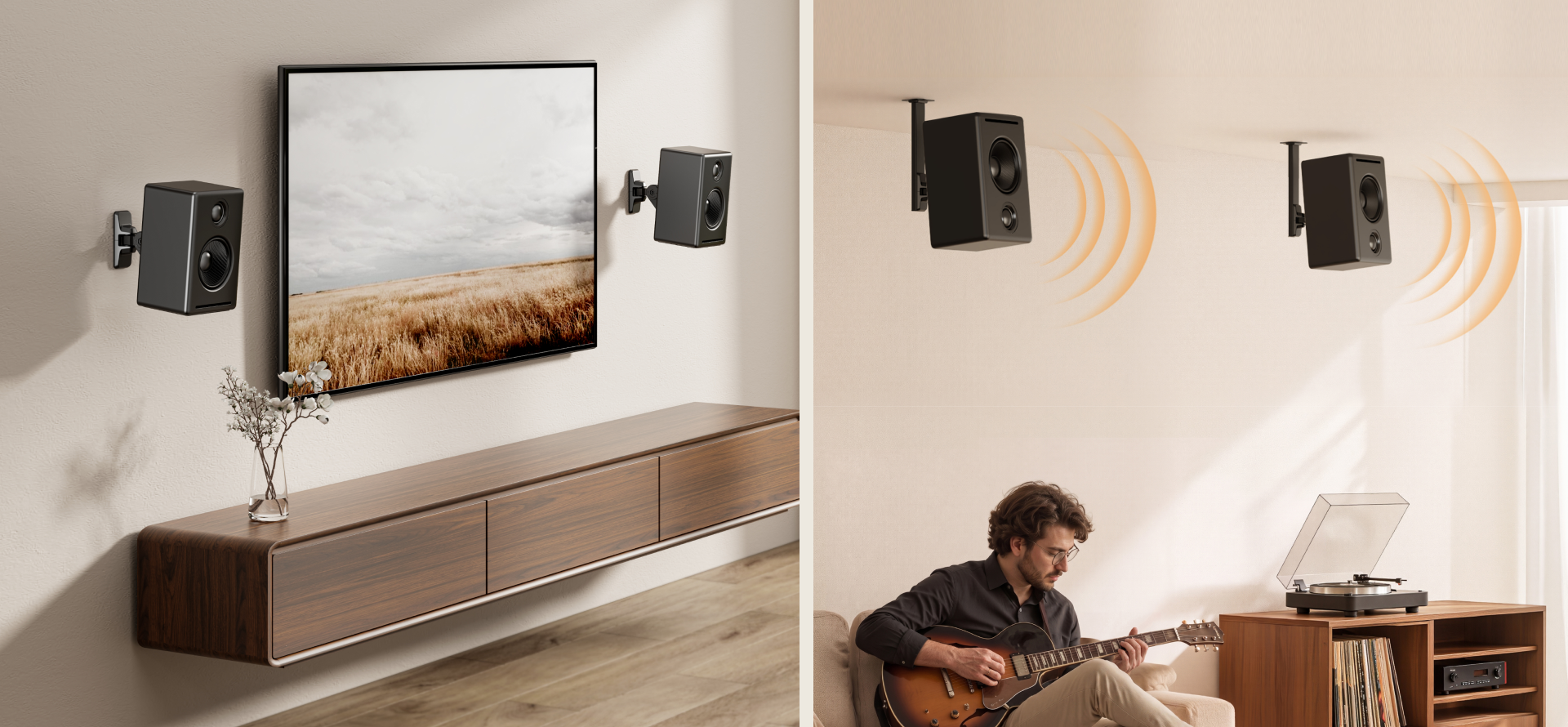 Universal Heavy-Duty Wall & Ceiling Speaker Mounts