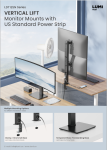 LDT125N Series Vertical Lift Monitor Mounts with US Standard Power Strip