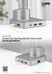 LDT62D Series Smart Gas Spring Monitor Arms with Docking Station