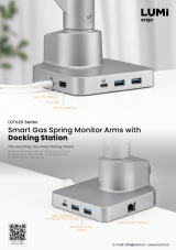 LDT62D Series Smart Gas Spring Monitor Arms with Docking Station