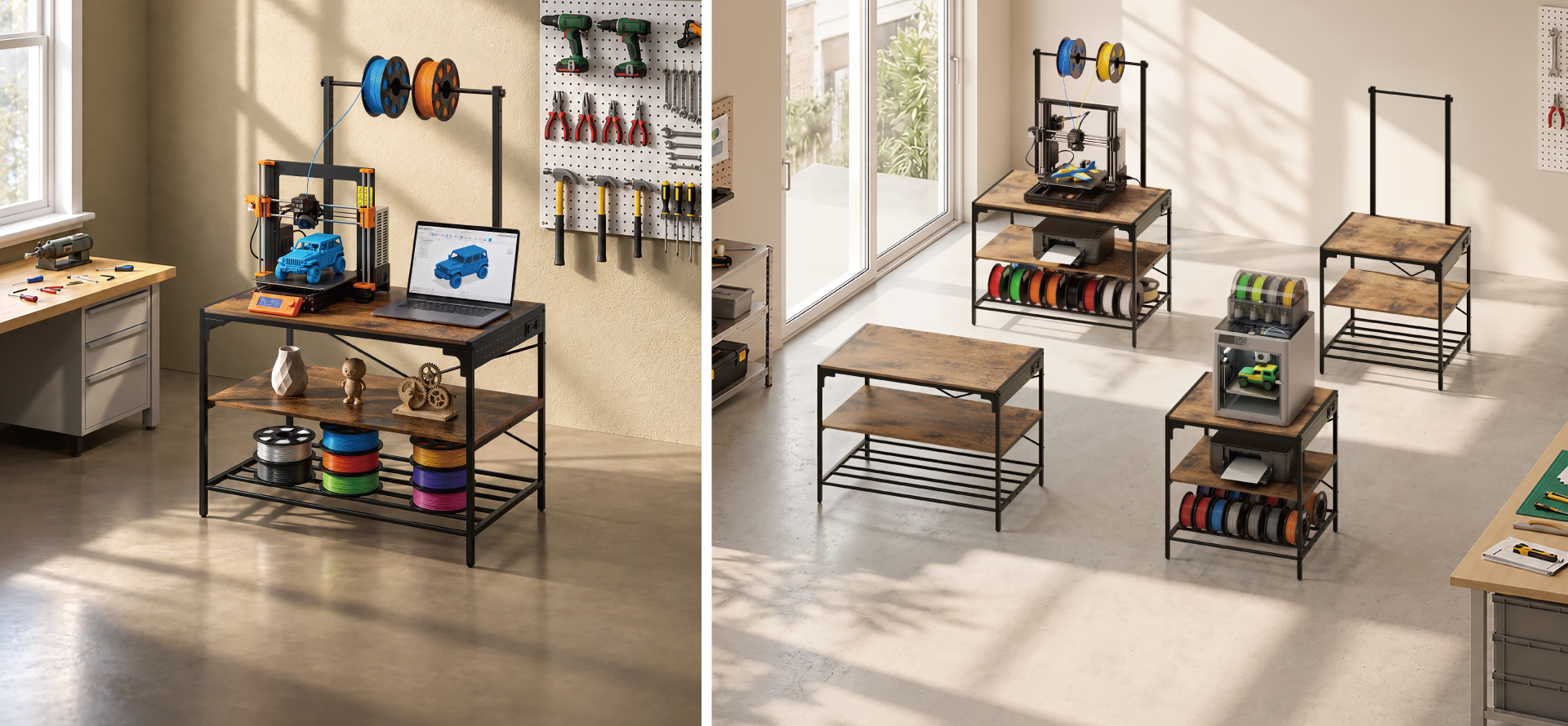 Integrated 3D Printer Workstations