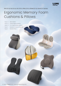 RSC03 / RLC03 / RLC05 / RNLC01 / RNMC01 / RLMC01 Series Ergonomic Memory Foam Cushions & Pillows