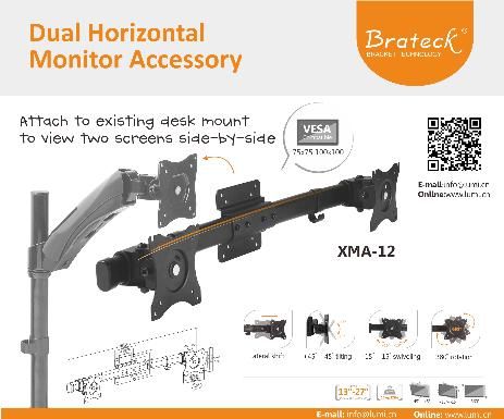 XMA-12 Dual Horizontal Monitor Accessory