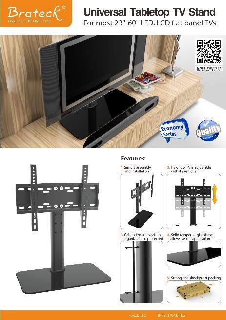 LDT03-04 Series Universal Tabletop TV Stand for most 23"-60" LED, LCD flat panel TVs