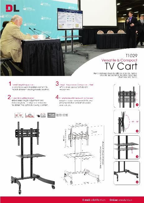 T1029 Series Versatile & Compact TV Cart Leaflet