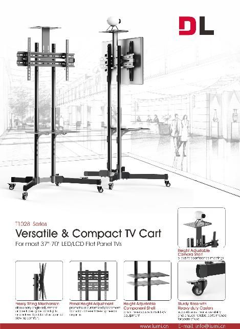 T1028 Series Versatile&Compact TV Cart