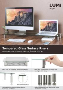 STB-064 STB-065 STB-105 STB-106 Tempered Glass Surface Risers