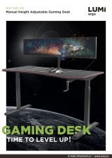 N02-22D-GB Manual Height Adjustable Gaming Desk