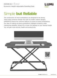 DWS08-02 Ultra-Slim Pneumatic Desktop Sit-Stand Workstation