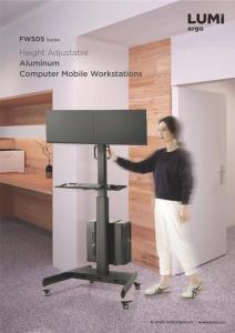 FWS05 Series-Height Adjustable Computer Mobile Workstation