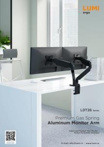 LDT26 Series-Premium Gas Spring Aluminum Monitor Arm