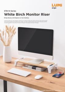 STB-14 Series-White Birch Monitor Riser