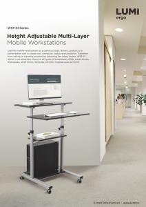 WST-01 Series-Height Adjustable Multi-Layer Mobile Workstation