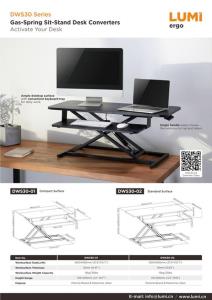 DWS30 Series-Gas-Spring Sit-Stand Desk Converters