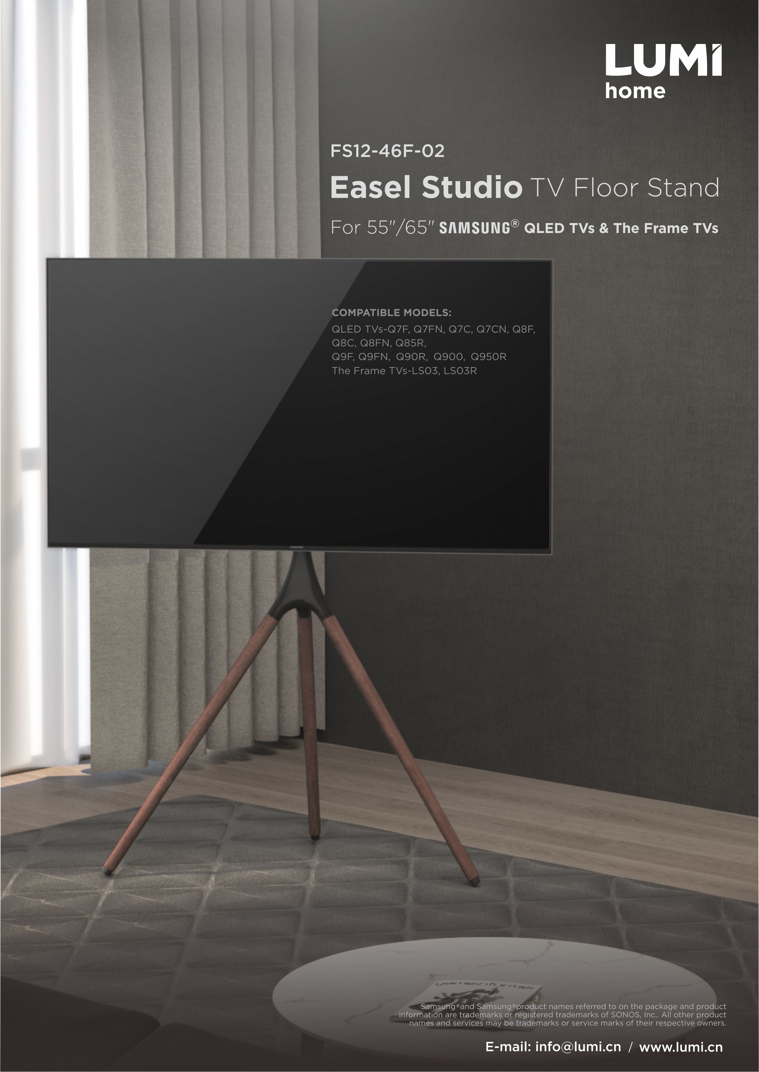 FS12-46F-02-Easel Studio TV Floor Stand