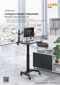 FWS08 Series-Compact Height Adjustable Mobile Workstations
