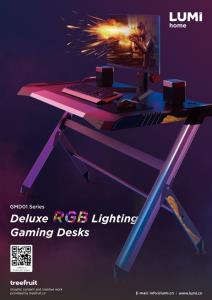 GMD01 Series-Deluxe RGB Lighting Gaming Desks