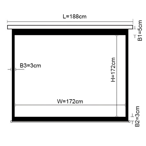 Economy/Budget Auto-lock Manual Projection Screen-96" /1:1 PEBB96 For education, commercial presentations or residential home cinema from china(chinese)
