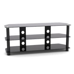 3-Tier Corner-Notched Glass Media Console (Large)