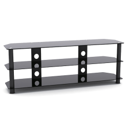 3-Tier Corner-Notched Glass Media Console (Extra Large)