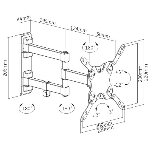 Low Cost Full-Motion TV Wall Mount LDA21-223 For most 13"-42" LED, LCD Flat Panel TVs from china(chinese)