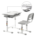 Manual-Lifting Height Adjustable Kids Desk and Full-Backrest Chair Set 