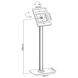 Anti-theft Tablet Kiosk Floor Stand for 12.9" iPad Pro (Gen1/2)