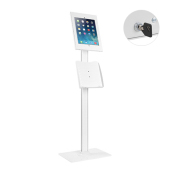 Anti-theft Tablet Kiosk Floor Stand with Catalogue Holder for 12.9" iPad Pro (Gen1/2)