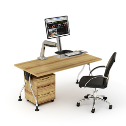 Classic Gas Spring Floating Sit-Stand Desk Converter with Single Monitor Mount
