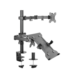 Economy Articulating Monitor Arm with Laptop Holder