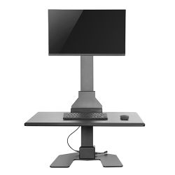 Single Monitor Electric Vertical Bar Desktop Sit-Stand Workstation