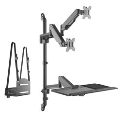 Dua Screen Pole Held Computer Wall Mount with CPU Holder