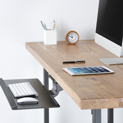 Negative Tilt & Swivel Under-Desk Keyboard Tray with Gel Wrist Rest