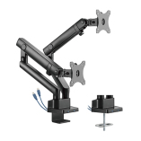Dual Monitors Aluminum Slim Spring-Assited Monitor Arm with USB Ports