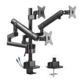 Tripod Monitors Aluminum Slim Pole-Mounted Spring-Assisted Monitor Arm with USB Ports