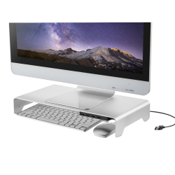 Aluminum Laptop & Monitor Riser with 4 USB Ports