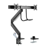 Dual Monitors Aluminum Heavy-Duty Gas Spring Monitor Arm with Handle