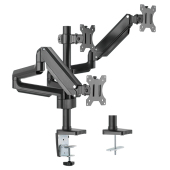 Premium Triple Monitors Aluminum Pole Mounted Gas Spring Monitor Arm