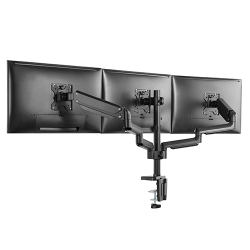 Premium Triple Monitors Aluminum Pole Mounted Gas Spring Monitor Arm with USB Ports
