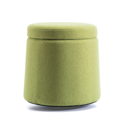 Lift-Top Round Ottoman with Curve Base and Storage Function