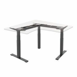Triple Motor L-Shape Electric Sit-Stand Desk with Square Column (Standard)