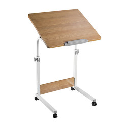 Height Adjustable Mobile Computer Table (500x600mm/19.7"x23.6")