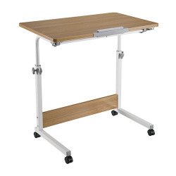Height Adjustable Mobile Computer Table (500x800mm/19.7"x31.5")
