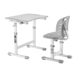 Manual-Lifting Height Adjustable Kids Desk and Depth-Adjustable Chair Set