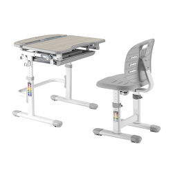Height Adjustable Desk and Depth-Adjustable Backrest Chair Set 