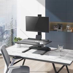 Electric Sit-Stand Desk Converter with Single Monitor Mount