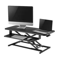Gas Spring Sit-Stand Desk Converter with Compact Keyboard Tray (950mm Length)